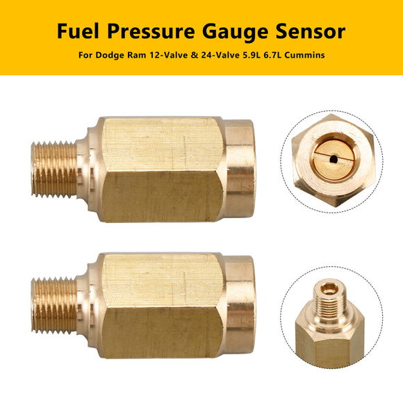2x Diesel Fuel Pressure Gauge Sensor Fit Dodge Ram 12-Valve 24-Valve 5.9L 6.7L