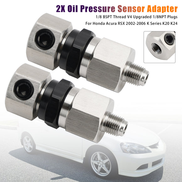 2x Oil Pressure Sensor Adapter For Honda Acura RSX 2002-2006 K Series K20 K24