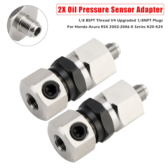 2x Oil Pressure Sensor Adapter For Honda Acura RSX 2002-2006 K Series K20 K24