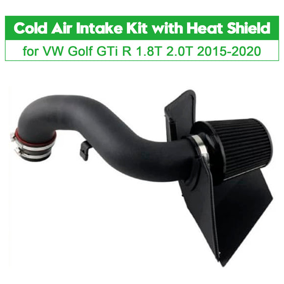 Cold Air Intake Kit with Heat Shield for VW Golf GTi R 1.8T 2.0T 2015-2020