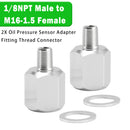 2x 1/8NPT Male to M16-1.5 Female Oil Pressure Sensor Adapter Thread Connector-2