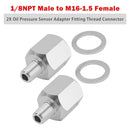 2x 1/8NPT Male to M16-1.5 Female Oil Pressure Sensor Adapter Thread Connector-3