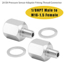 2x 1/8NPT Male to M16-1.5 Female Oil Pressure Sensor Adapter Thread Connector-4