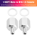 2x 1/8NPT Male to M16-1.5 Female Oil Pressure Sensor Adapter Thread Connector-5
