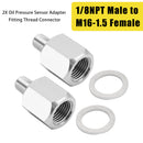 2x 1/8NPT Male to M16-1.5 Female Oil Pressure Sensor Adapter Thread Connector-7
