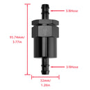 Black Inline EFI Fuel Systems Filter Adapter 3/8 Inch Barb With 30 Micron Filter Element-2