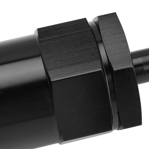 Black Inline EFI Fuel Systems Filter Adapter 3/8 Inch Barb With 30 Micron Filter Element