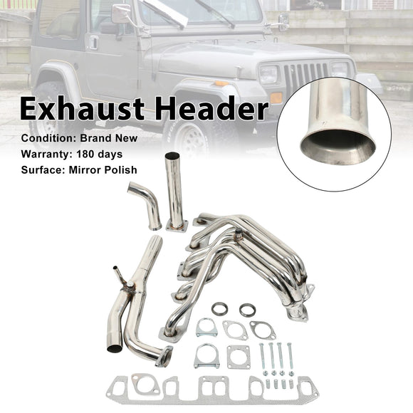 Jeep Wrangler 4.2L 6 Cyl AMC 258 1987-1990 Stainless Steel Exhaust Header