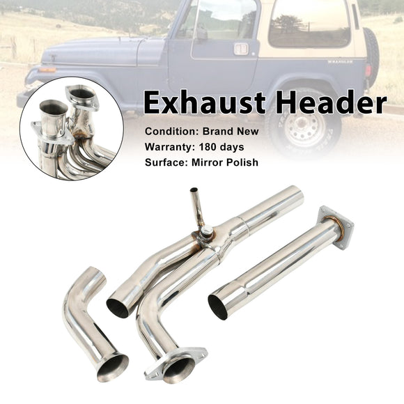 Jeep Wrangler 4.2L 6 Cyl AMC 258 1987-1990 Stainless Steel Exhaust Header