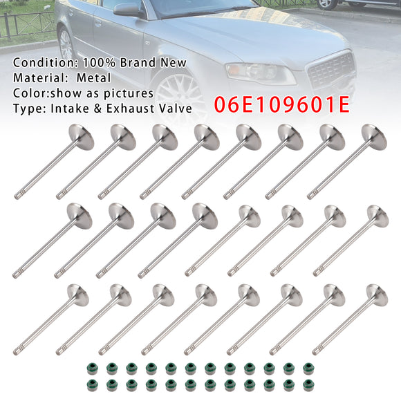 24X Intake+Exhaust Valve Set 06E109601E For Audi A4 A5 A6 A7 A8 Q5 Q7 3.0T