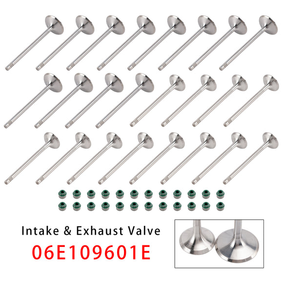 24X Intake+Exhaust Valve Set 06E109601E For Audi A4 A5 A6 A7 A8 Q5 Q7 3.0T