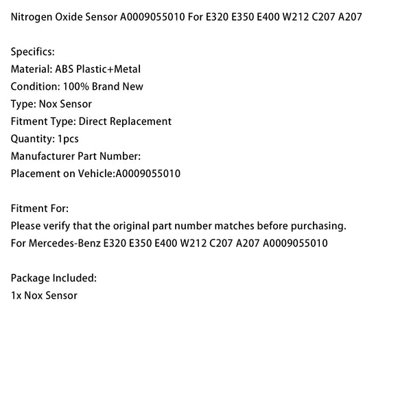 Nitrogen Oxide Sensor A0009055010 For E320 E350 E400 W212 C207 A207