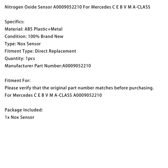 Nitrogen Oxide Sensor A0009052210 For Mercedes C E B V M A-CLASS