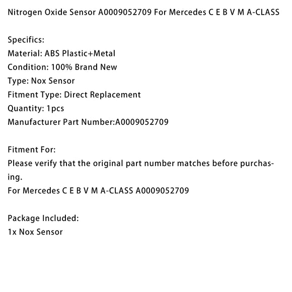 Nitrogen Oxide Sensor A0009052709 For Mercedes C E B V M A-CLASS