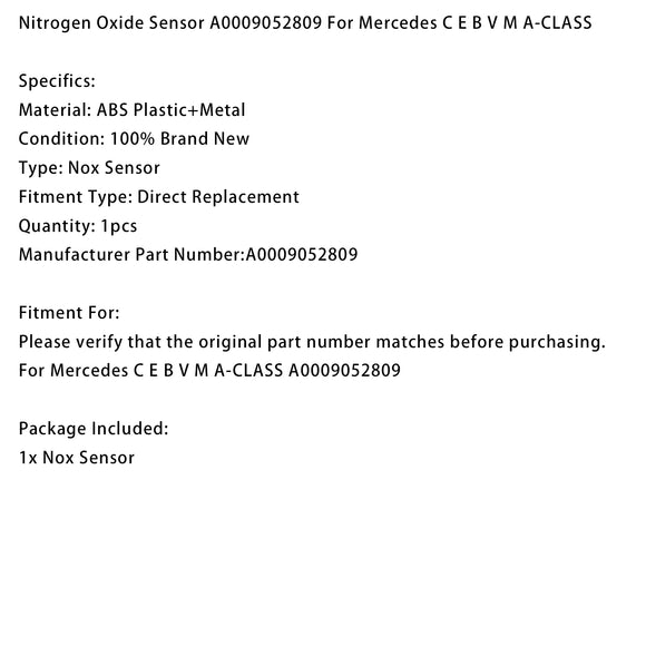 Nitrogen Oxide Sensor A0009052809 For Mercedes C E B V M A-CLASS