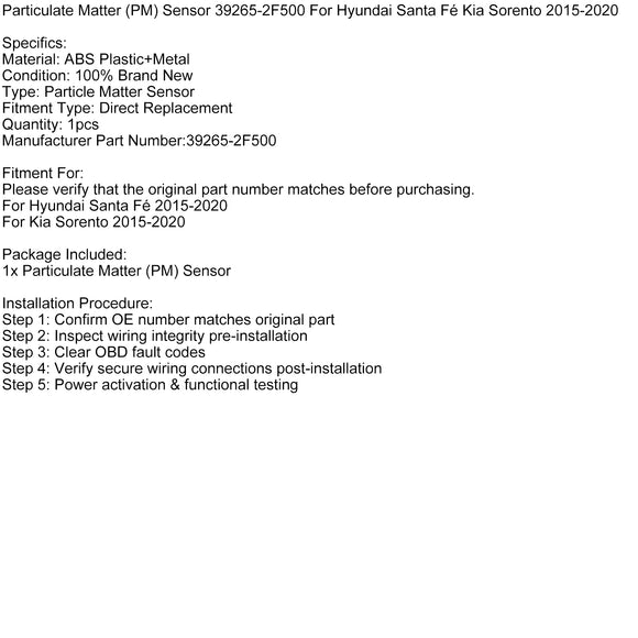 Particulate Matter Sensor 39265-2F500 For Hyundai Santa F¨¦ Kia Sorento 15-20