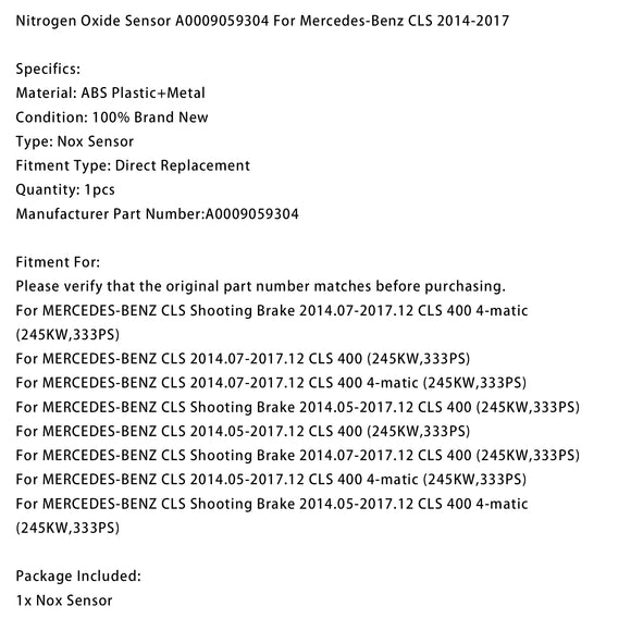 Nitrogen Oxide Sensor A0009059304 For Mercedes-Benz CLS 2014-2017