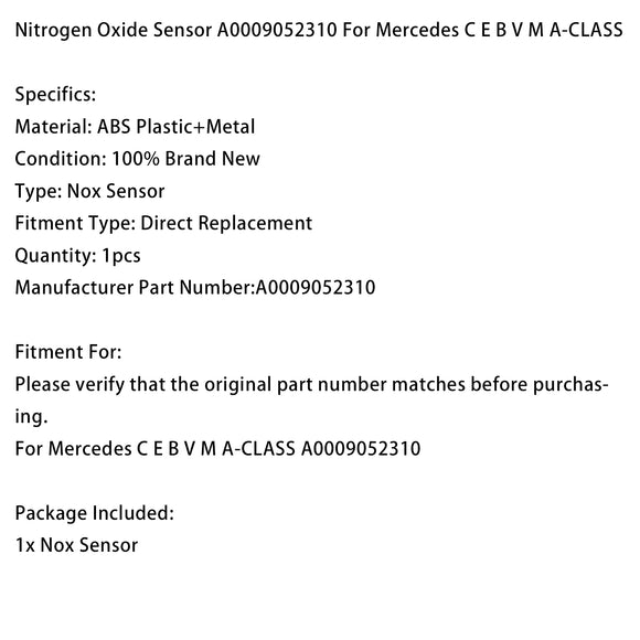Nitrogen Oxide Sensor A0009052709 For Mercedes C E B V M A-CLASS