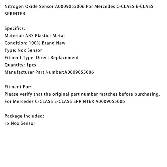 Nitrogen Oxide Sensor A0009055006 For Mercedes C-CLASS E-CLASS SPRINTER