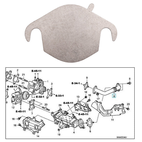 Honda 2.2 i-Dtec Civic CR-V Accord EGR Must Mapped Out EGR Repair Plate