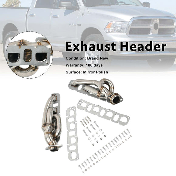 Steel Exhaust Manifold Header Fit Dodge Ram 1500 2009-2018 5.7L 1-5/8"