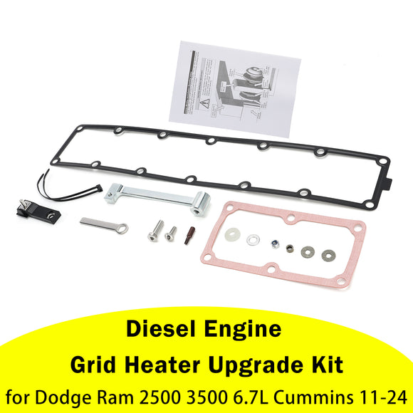 Diesel Engine Grid Heater Upgrade Kit for Dodge Ram 2500 3500 6.7L Cummins 11-24