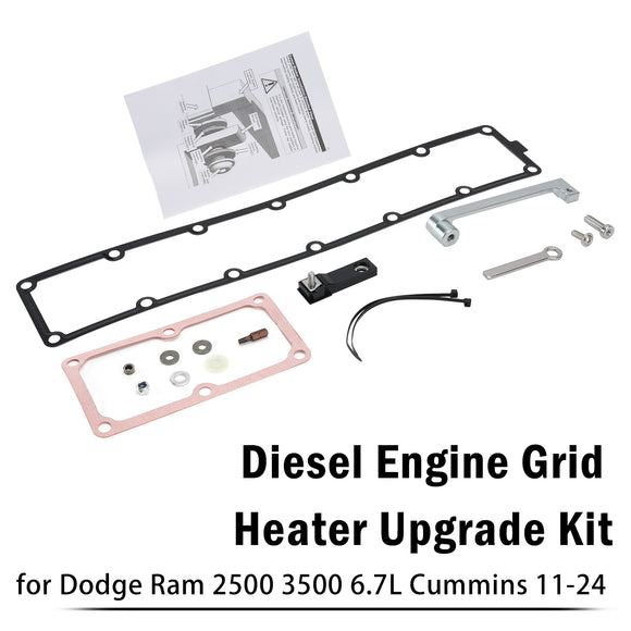 Diesel Engine Grid Heater Upgrade Kit for Dodge Ram 2500 3500 6.7L Cummins 11-24