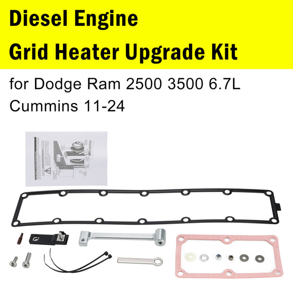 Diesel Engine Grid Heater Upgrade Kit for Dodge Ram 2500 3500 6.7L Cummins 11-24