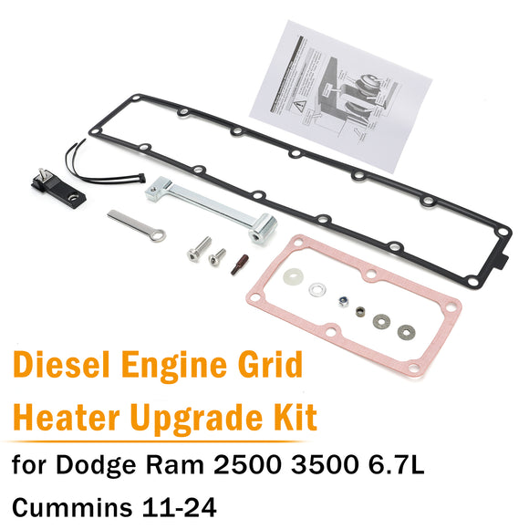 Diesel Engine Grid Heater Upgrade Kit for Dodge Ram 2500 3500 6.7L Cummins 11-24