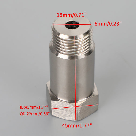 2PCS M18x15 45mm CEL O2 Sensor Adapter Check Engine Light Eliminator Pipe Extension Extender Generic