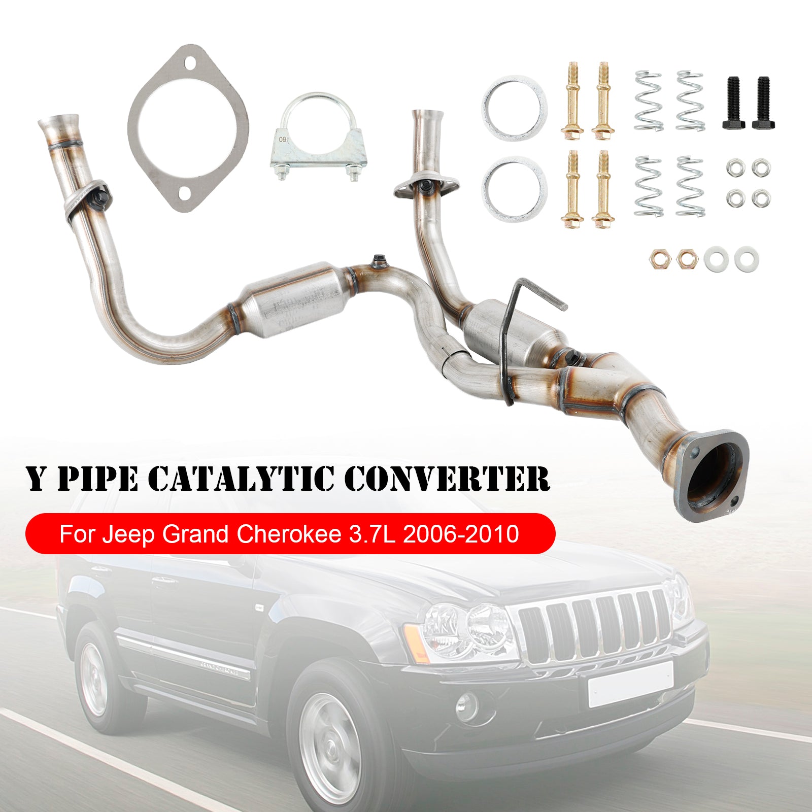 Jeep Grand Cherokee 3.7L 2006-2010 Y pipe with Catalytic Converters