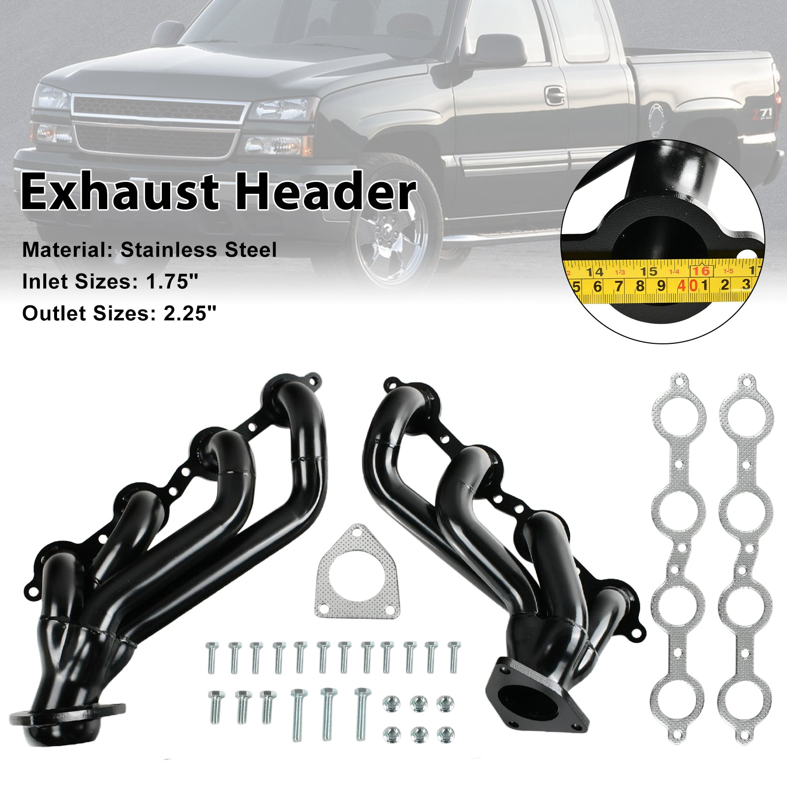 Chevy 2002-2013 Silverado 1500 4.8 5.3 6.0 6.2 Exhaust Manifold Header