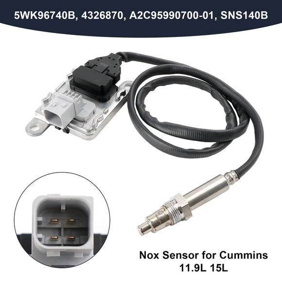 Cummins 2013-2018 11.9L 15L ISX15 NOX Nitrogen Oxide Sensor Inlet 4326870 5WK96740B Generic