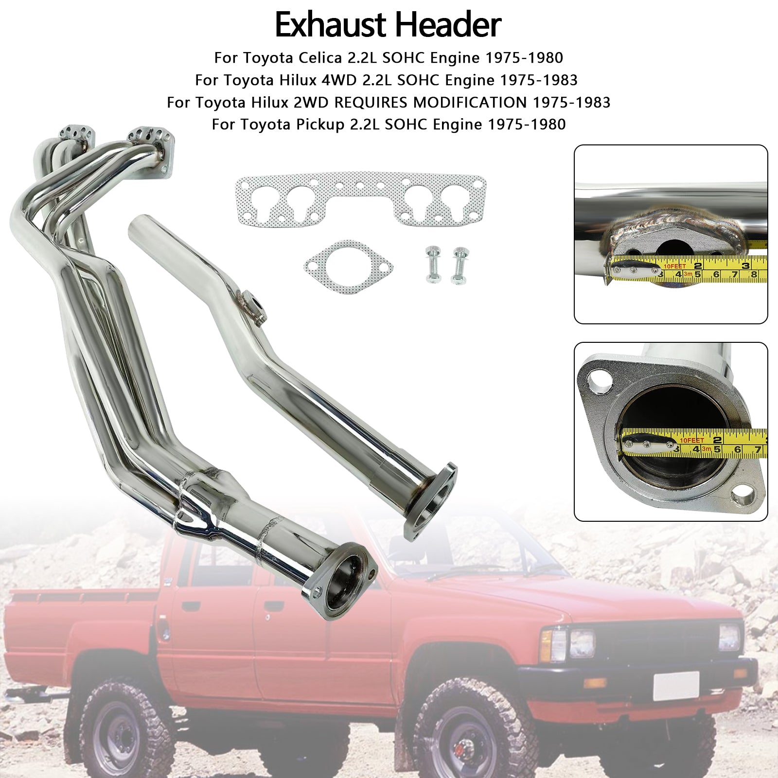 Toyota 1975-1980 Celica 2.2L SOHC Engine Exhaust Manifold Header