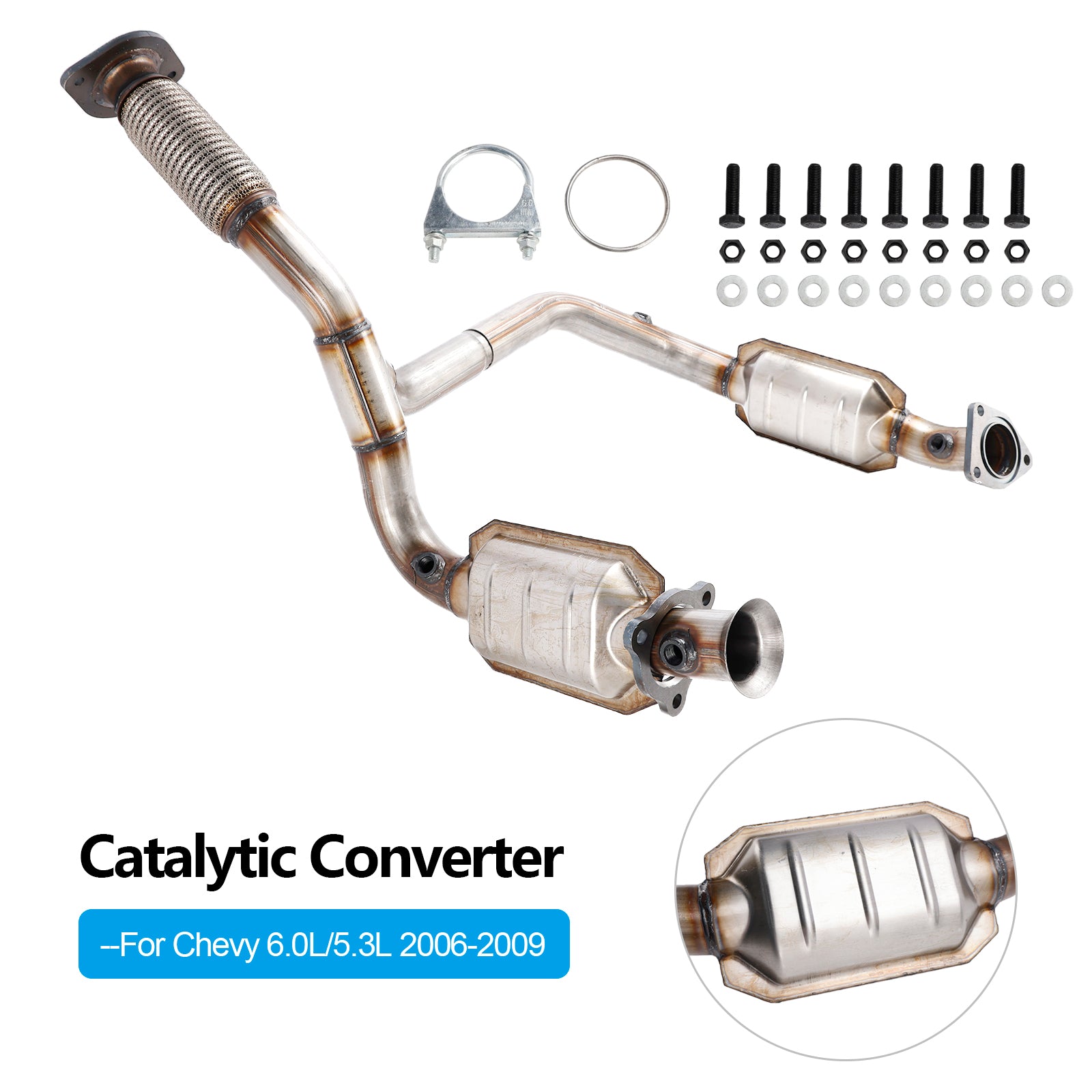 Chevrolet 2007-2008 Avalanche 4.8/5.3/6.0L Engines Exhaust Catalytic Converter Y-Pipe