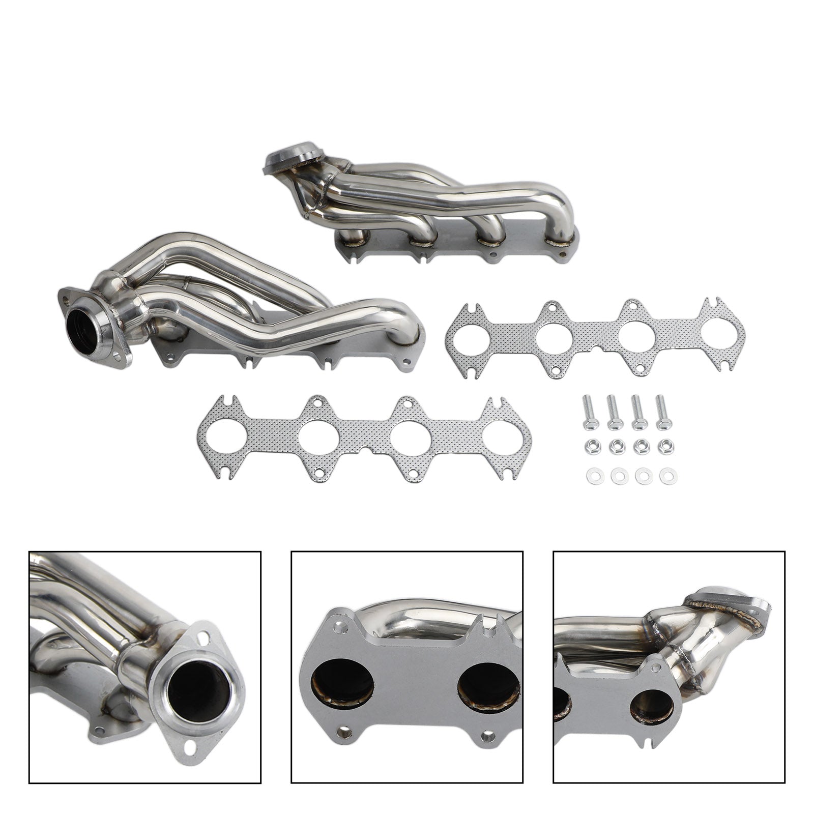Ford 2004-2010 F150 5.4 V8 Stainless Exhaust Manifold Shorty Headers Performance
