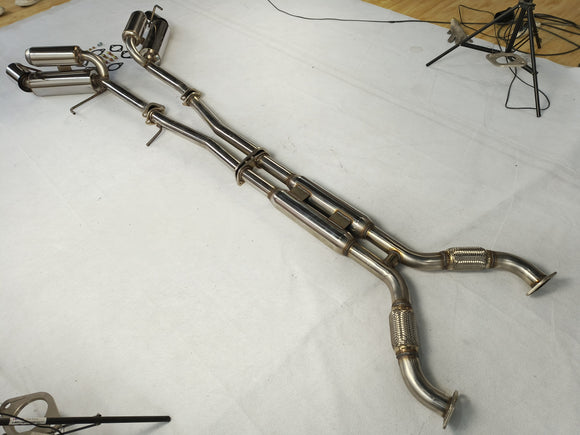 Système d'échappement Catback à embout de silencieux roulé de 4,5 pouces pour Infiniti G35 Coupé 2003-2007