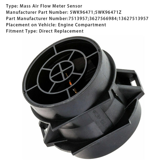 BMW 3 E46 E83 E85 X3 Z4 325i 325Ci 5WK96471 Mass Air Flow Meter Sensor