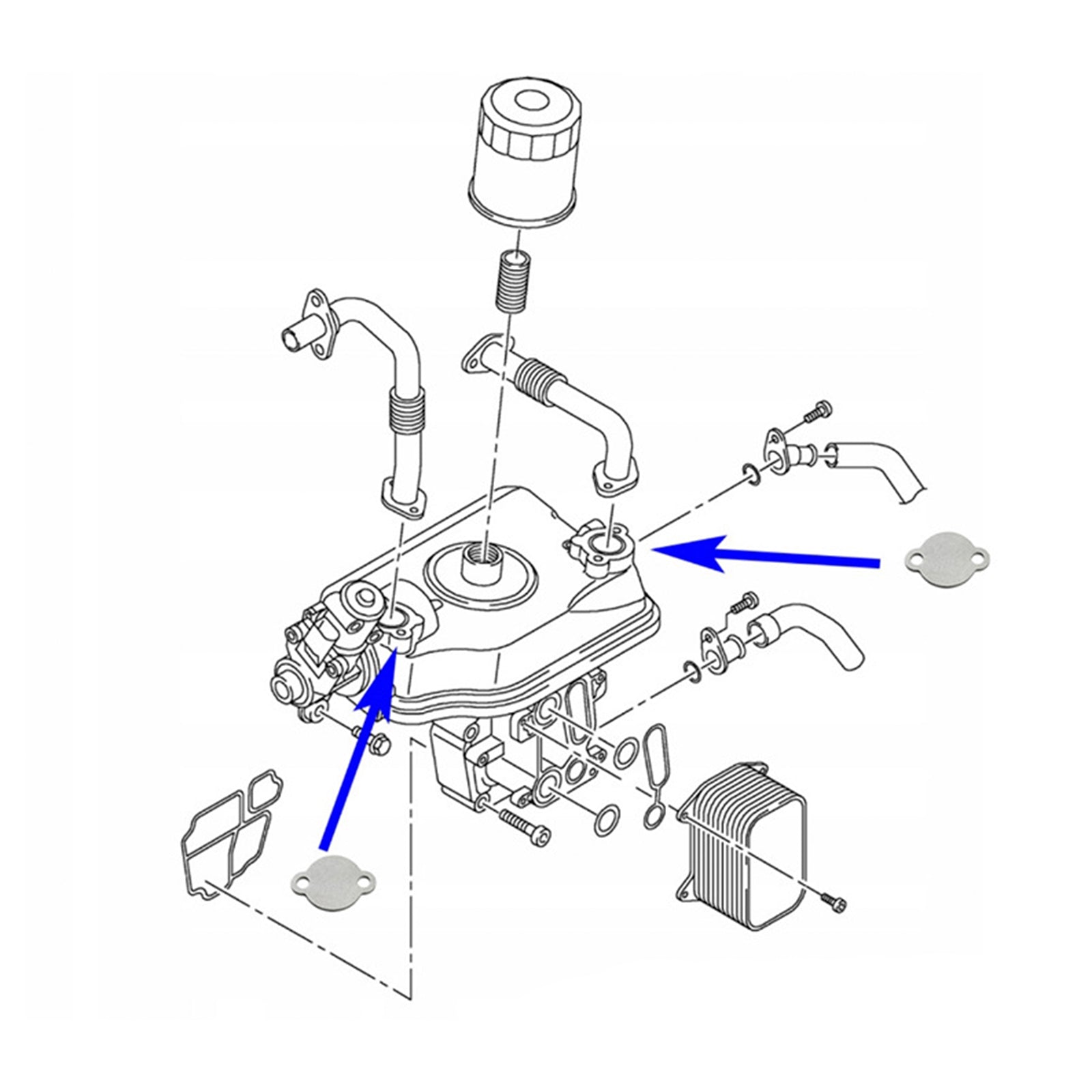 Volkswagen 2009- Transporter T5 buses 7HB 7HJ 7EB 7EJ 7EF 2.0 BiTDI Engine EGR Valve Blank Plate