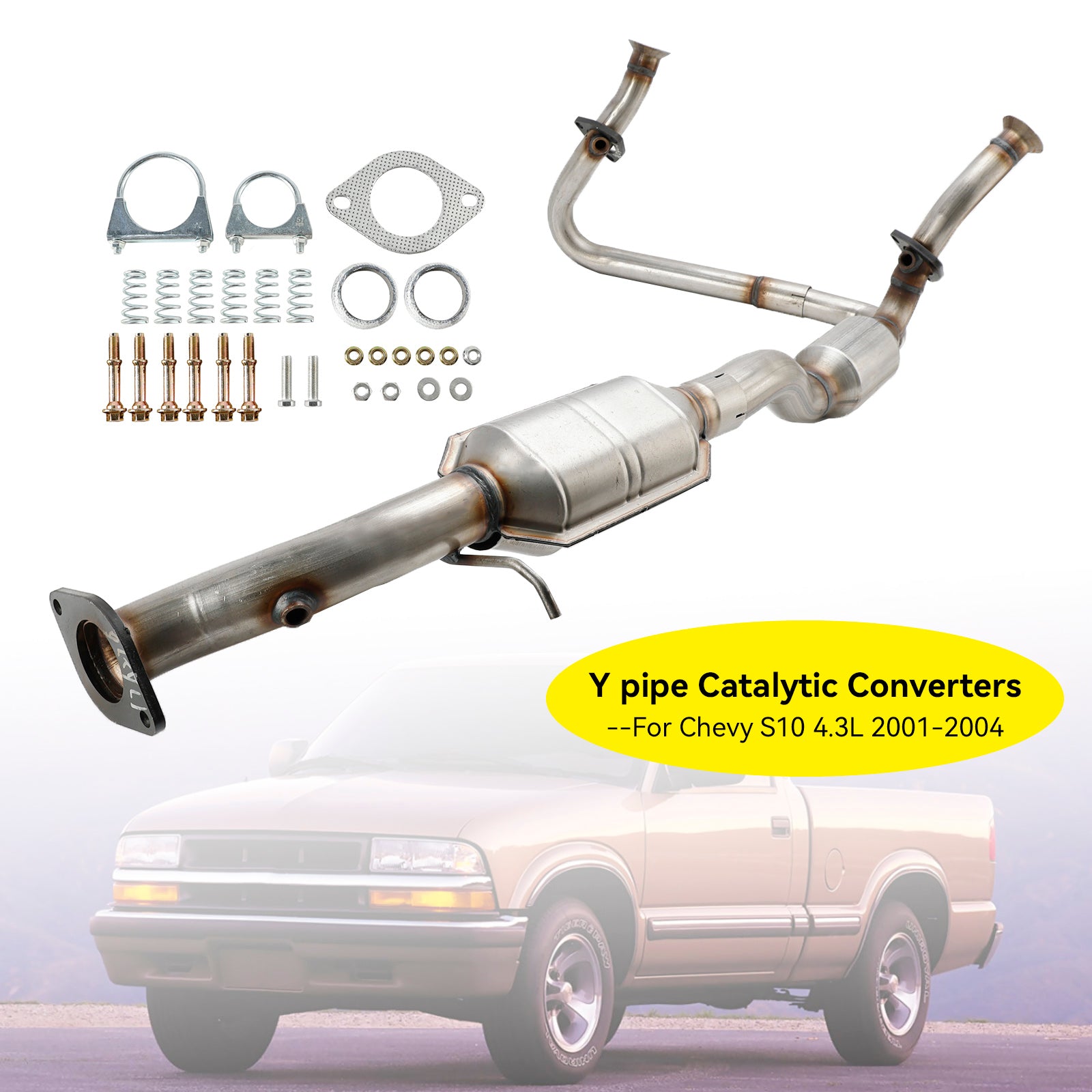 2001-2004 Chevrolet S10 4.3L Y pipe Catalytic Converters