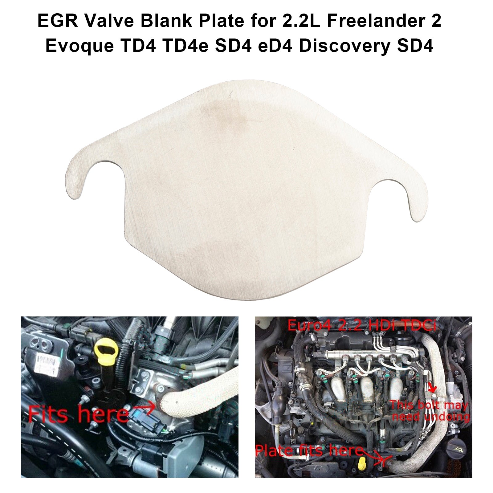 AGR-Ventil-Blindplatte für 2,2 l Freelander 2 Evoque TD4 TD4e SD4 eD4 Discovery SD4