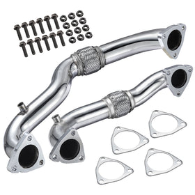 Ford 2008-2010 6.4L Powerstroke Diesel Heavy Duty Polished No EGR Exhaust Up-Pipe