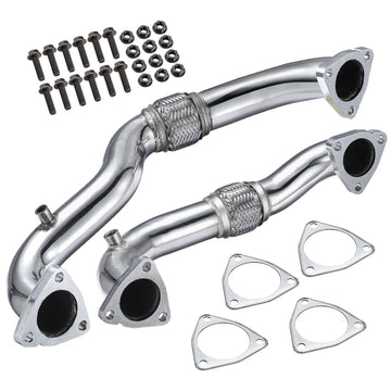 Ford 2008-2010 6.4L Powerstroke Diesel Heavy Duty Polished No EGR Exhaust Up-Pipe