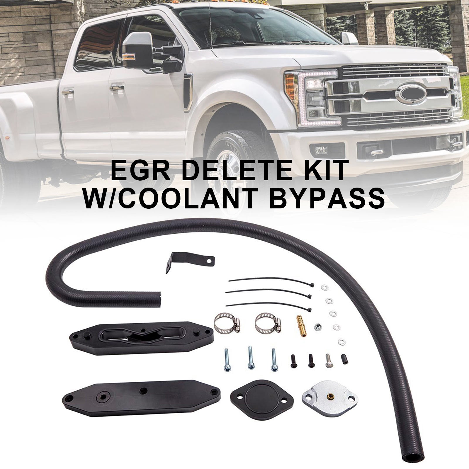 Ford 2011-2023 F-250 F-350 F-450 Super Duty 6.7L 406Ci Ohv V8 Powerstroke Diesel EGR Delete Kit w/Coolant Bypass