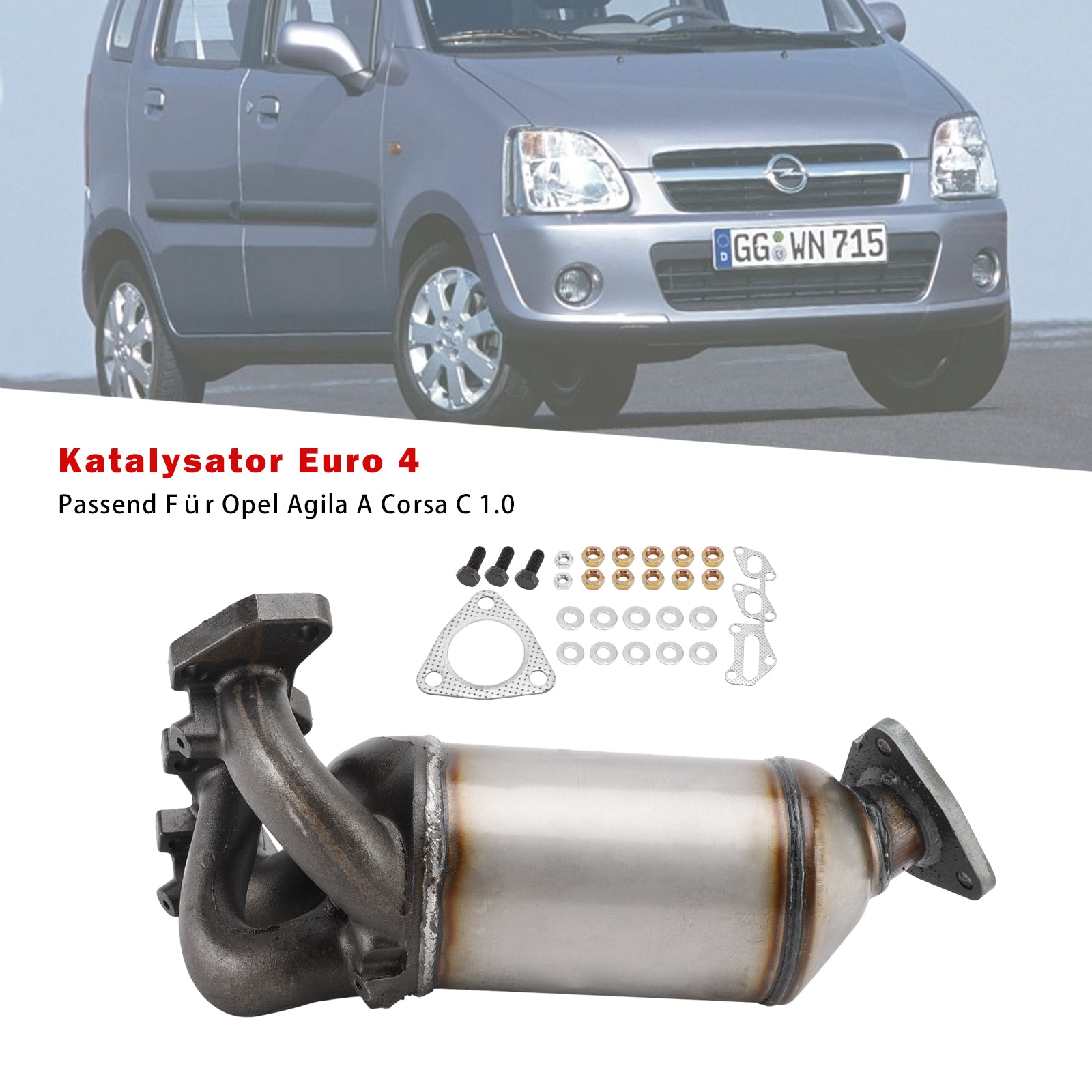 Opel Agila A Corsa C 1.0 Euro 4 Front Catalytic converter - 0