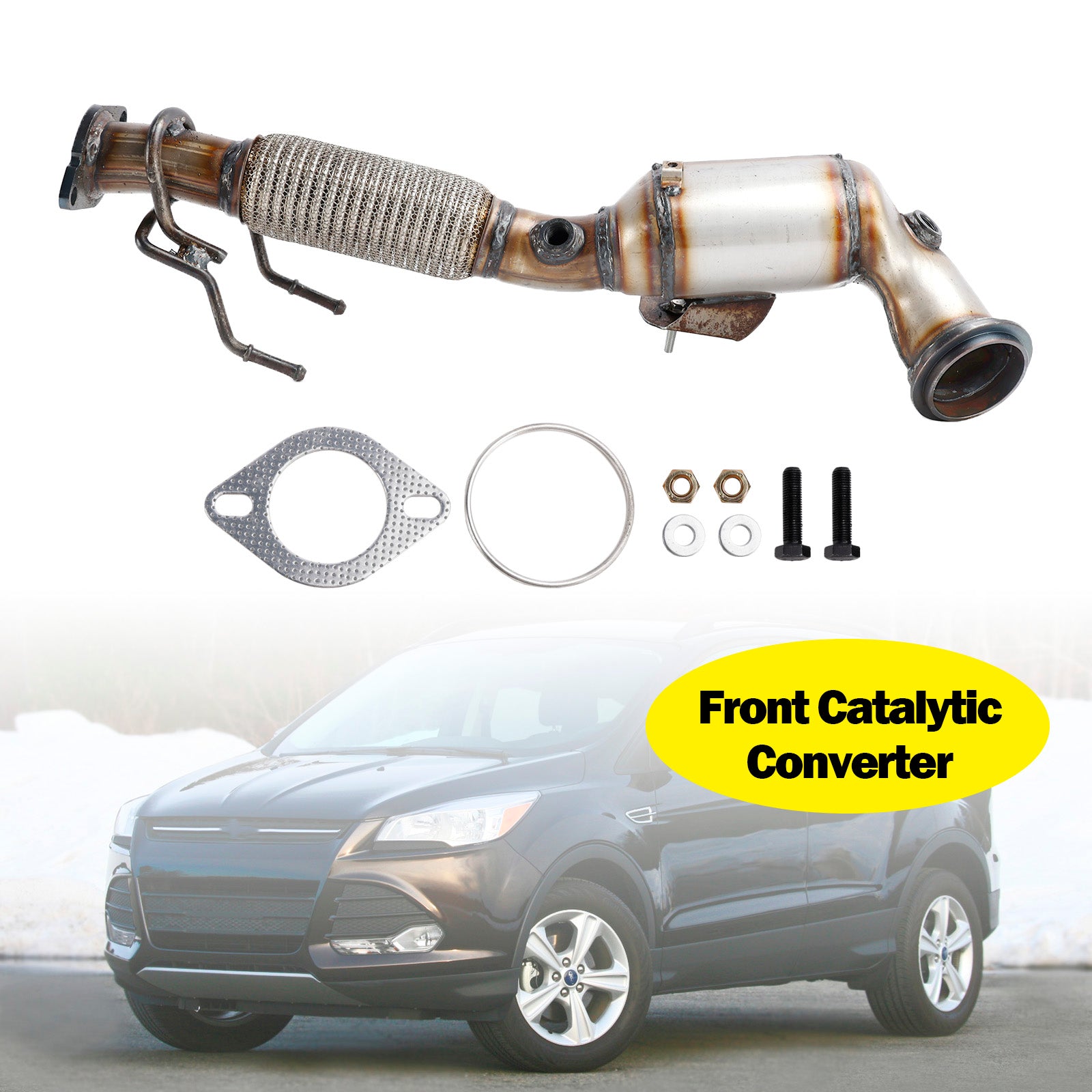 Ford 2013-2016 Escape 2.0L Front Catalytic Converter with Flex Pipe