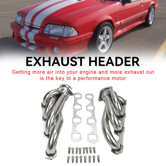 Collecteurs d'échappement en acier inoxydable pour Ford Mustang 5.0 V8 GT/LX/SVT 1979-1993