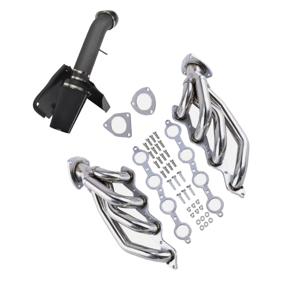 Exhaust Header Air Intake Fit Chevy Fit GMC Avalanche Silverado 2000-2006 V8