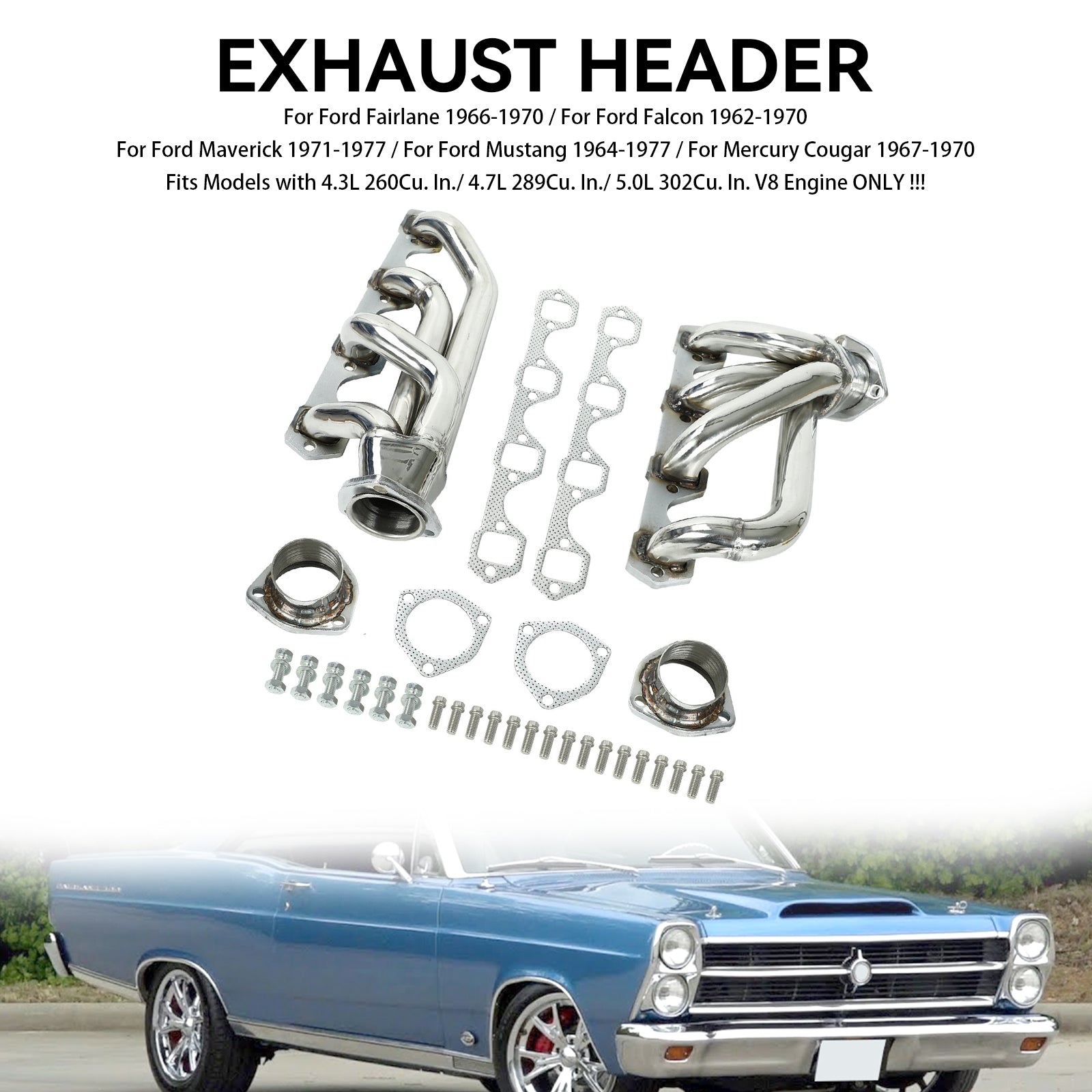 Ford 1964-1977 Mustang Stainless Exhaust Header