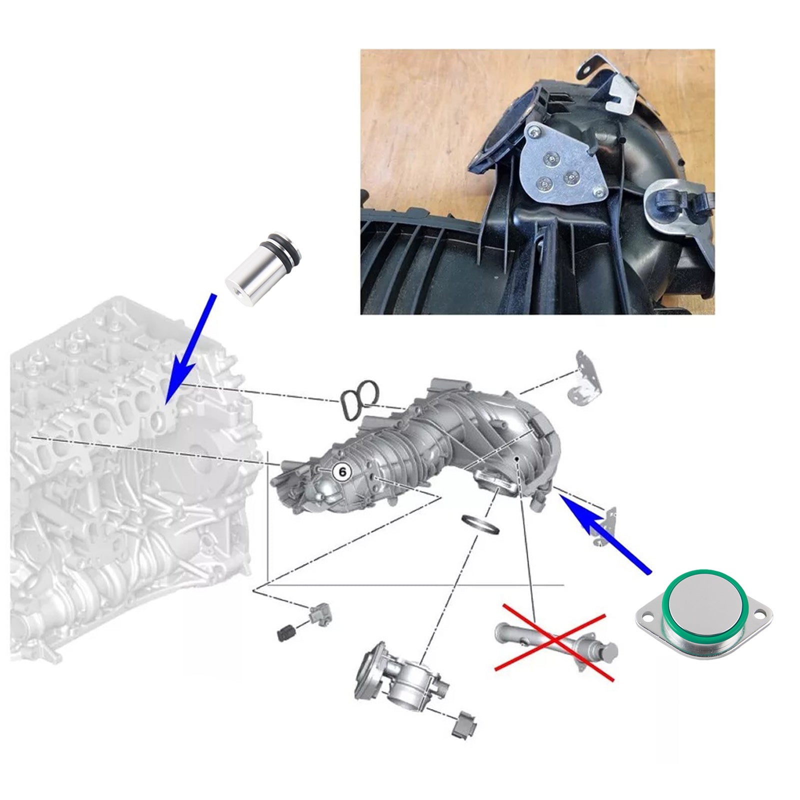 BMW N47 N47S 2.0 D E81 87 88 82 90 E84 EGR-Kühlerdichtung Reparatursatz austauschen